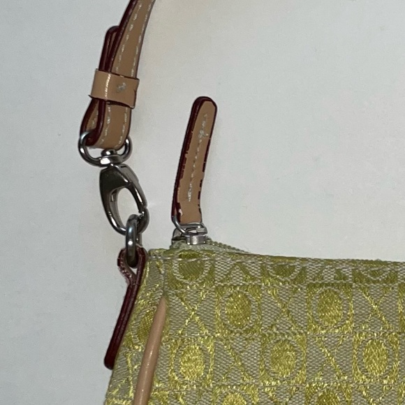 XOXO Y2K lime green tan mini shoulder bag purse inner zipper pocket 90s 2000s - Picture 3 of 12